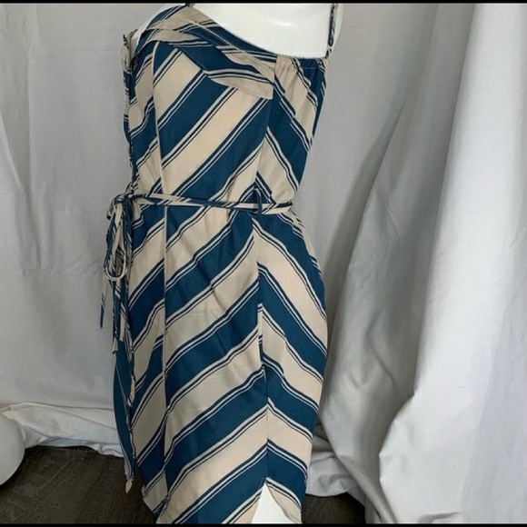 Kimchi Blue Spaghetti Strap Blue and White Striped Dress - Picture 3 of 4